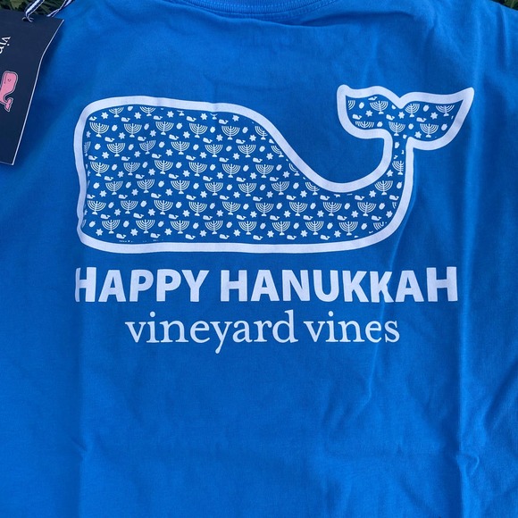 NWT Vineyard Vines Kids Happy Hanukkah Whale Long Sleeve T-Shirt (2T, XL/18) - Picture 4 of 15